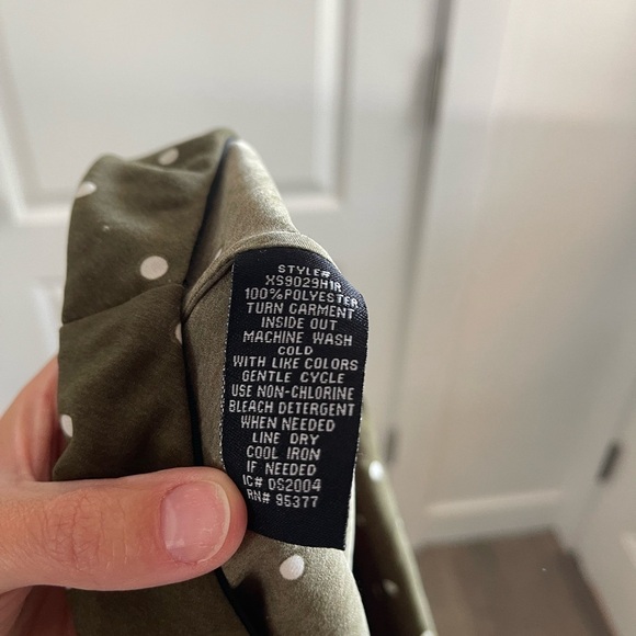 NWOT Sanctuary Olive Polka Dot Midi Slip Skirt - XS - Picture 4 of 4